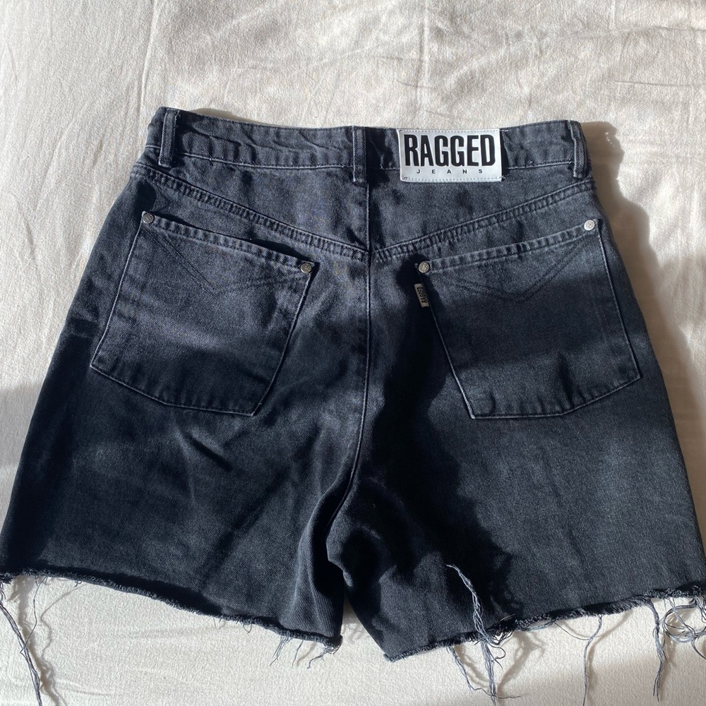 Ragged Priest Mid-Thigh High Rise Black Denim Shorts